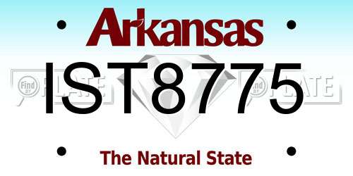 IST8775 Arkansas License Plate