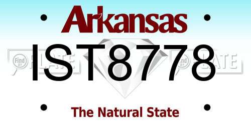IST8778 Arkansas License Plate