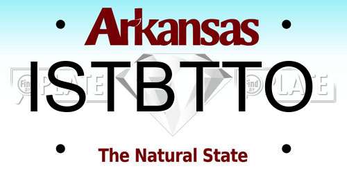 ISTBTTO Arkansas License Plate