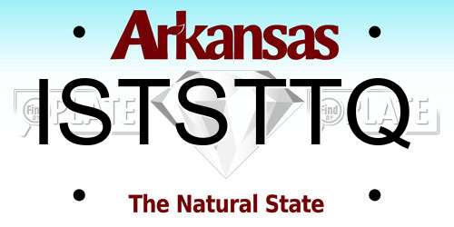 ISTSTTQ Arkansas License Plate