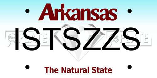 ISTSZZS Arkansas License Plate