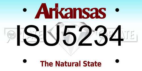ISU5234 Arkansas License Plate