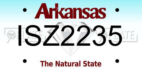 ISZ2235 Arkansas License Plate