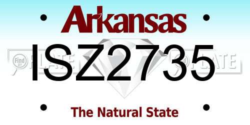 ISZ2735 Arkansas License Plate