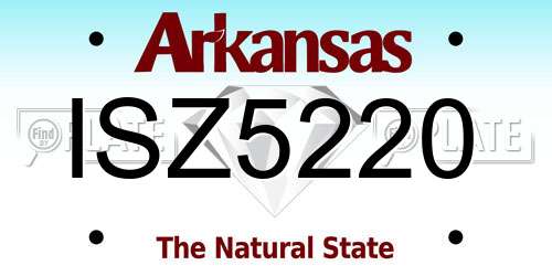 ISZ5220 Arkansas License Plate