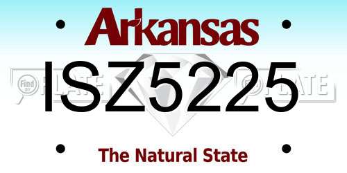 ISZ5225 Arkansas License Plate