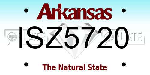 ISZ5720 Arkansas License Plate