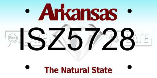 ISZ5728 Arkansas License Plate