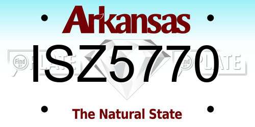 ISZ5770 Arkansas License Plate