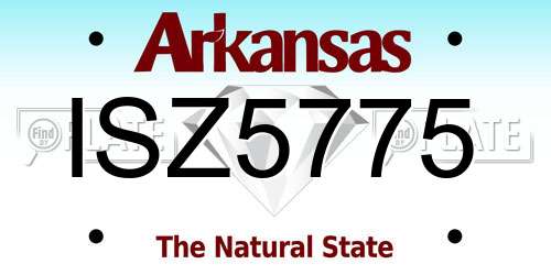 ISZ5775 Arkansas License Plate