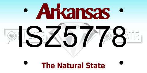 ISZ5778 Arkansas License Plate