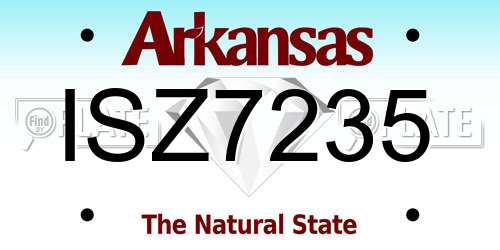 ISZ7235 Arkansas License Plate