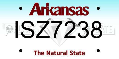 ISZ7238 Arkansas License Plate
