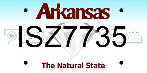 ISZ7735 Arkansas License Plate