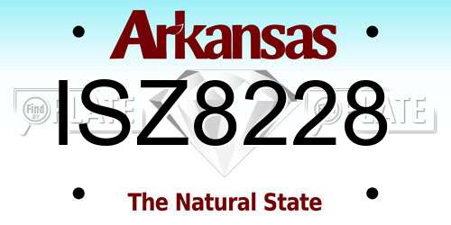 ISZ8228 Arkansas License Plate