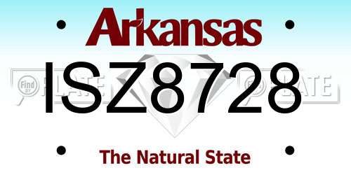ISZ8728 Arkansas License Plate