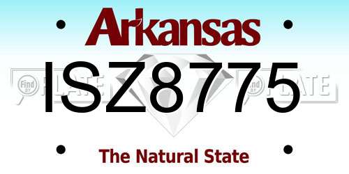 ISZ8775 Arkansas License Plate