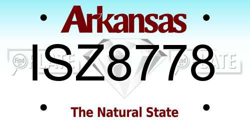 ISZ8778 Arkansas License Plate