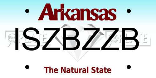 ISZBZZB Arkansas License Plate