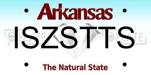ISZSTTS Arkansas License Plate