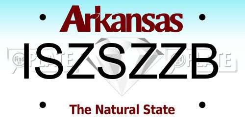 ISZSZZB Arkansas License Plate