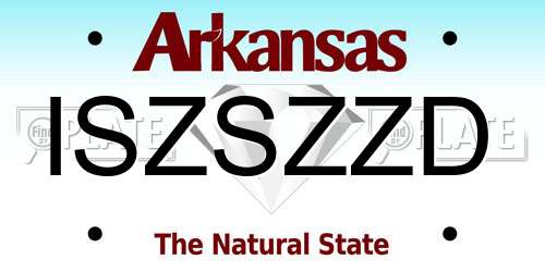 ISZSZZD Arkansas License Plate