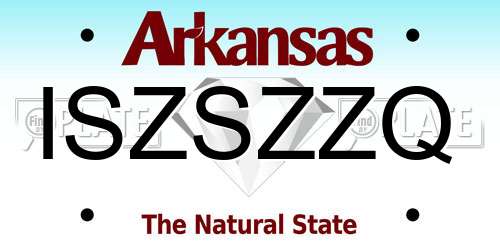 ISZSZZQ Arkansas License Plate
