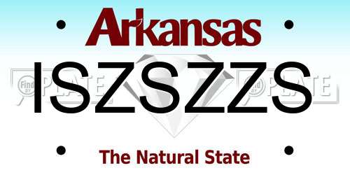 ISZSZZS Arkansas License Plate