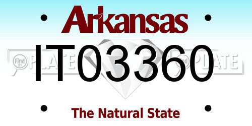 IT03360 Arkansas License Plate
