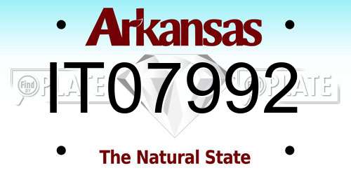 IT07992 Arkansas License Plate