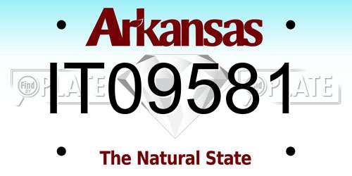 IT09581 Arkansas License Plate