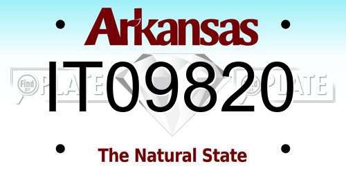 IT09820 Arkansas License Plate