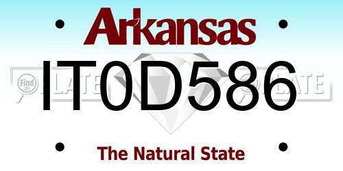 IT0D586 Arkansas License Plate