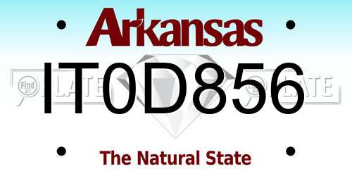 IT0D856 Arkansas License Plate