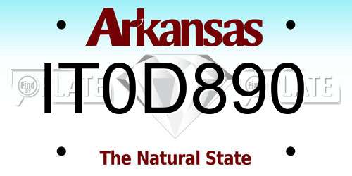 IT0D890 Arkansas License Plate