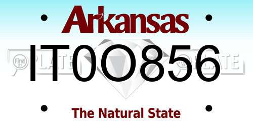 IT0O856 Arkansas License Plate