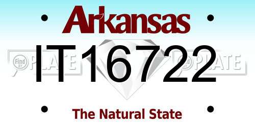 IT16722 Arkansas License Plate