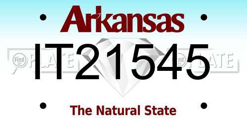 IT21545 Arkansas License Plate