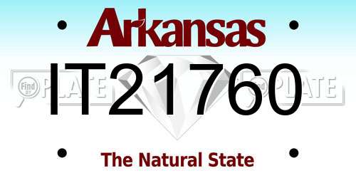 IT21760 Arkansas License Plate