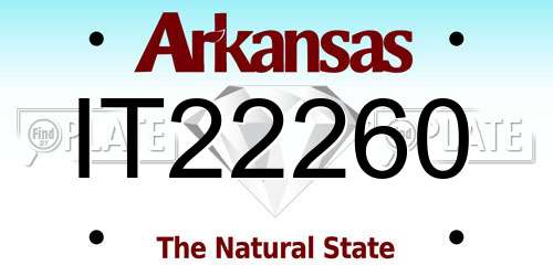 IT22260 Arkansas License Plate