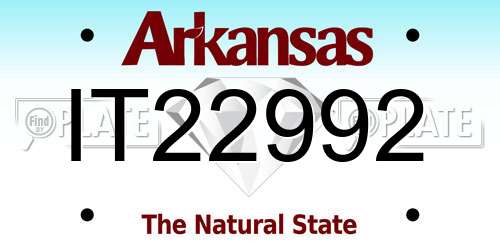 IT22992 Arkansas License Plate