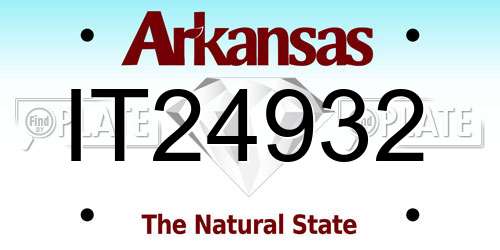 IT24932 Arkansas License Plate