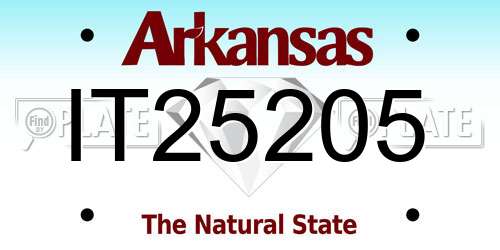 IT25205 Arkansas License Plate