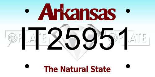 IT25951 Arkansas License Plate