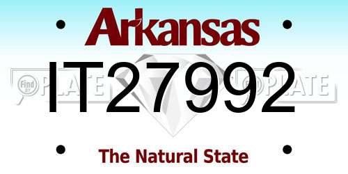 IT27992 Arkansas License Plate
