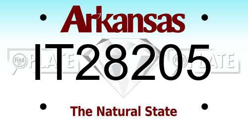 IT28205 Arkansas License Plate