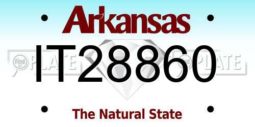 IT28860 Arkansas License Plate