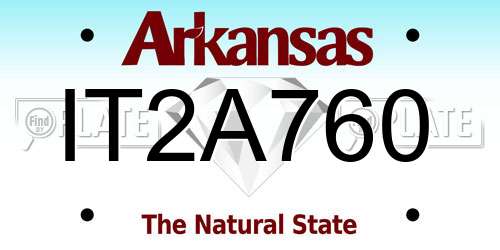 IT2A760 Arkansas License Plate