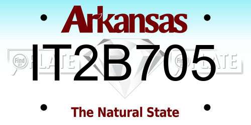 IT2B705 Arkansas License Plate