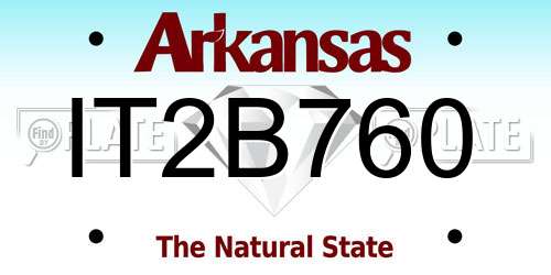 IT2B760 Arkansas License Plate